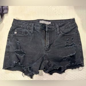 JUST USA black distressed Jean shorts